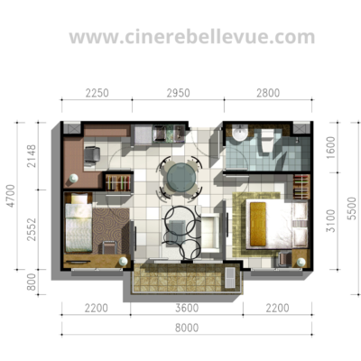Siteplan tipe 2BR apartemen cinere terrace suites